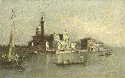 Giacomo Guardi View of the Isola di San Michele in Venice oil on canvas